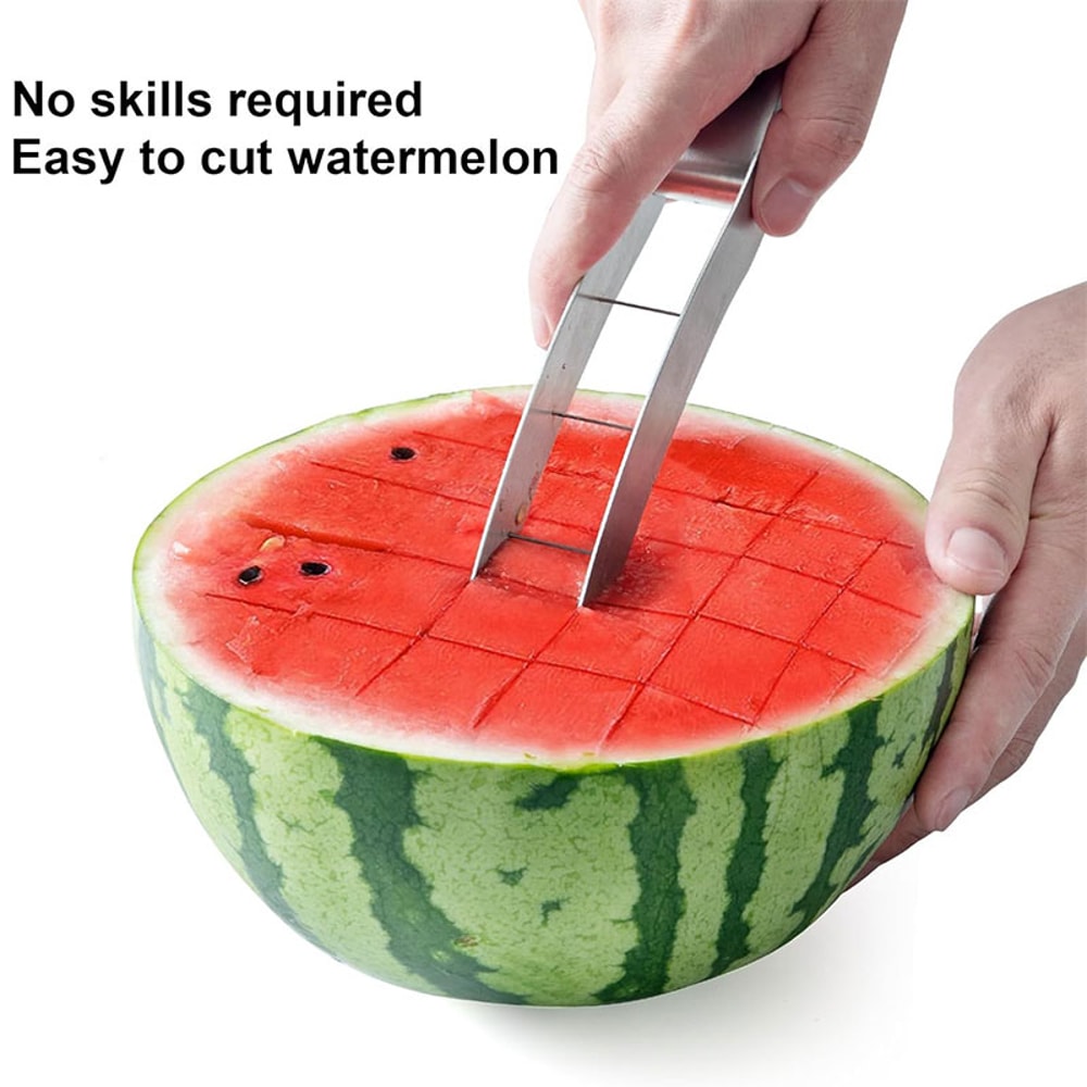 Premium Watermelon Cutter Fruit Slicer Stainless Steel Melon Cube Maker 1
