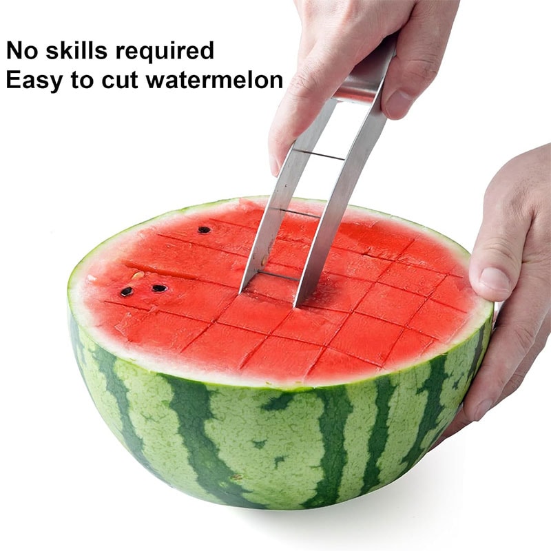 Premium Watermelon Cutter Fruit Slicer Stainless Steel Melon Cube Maker 1