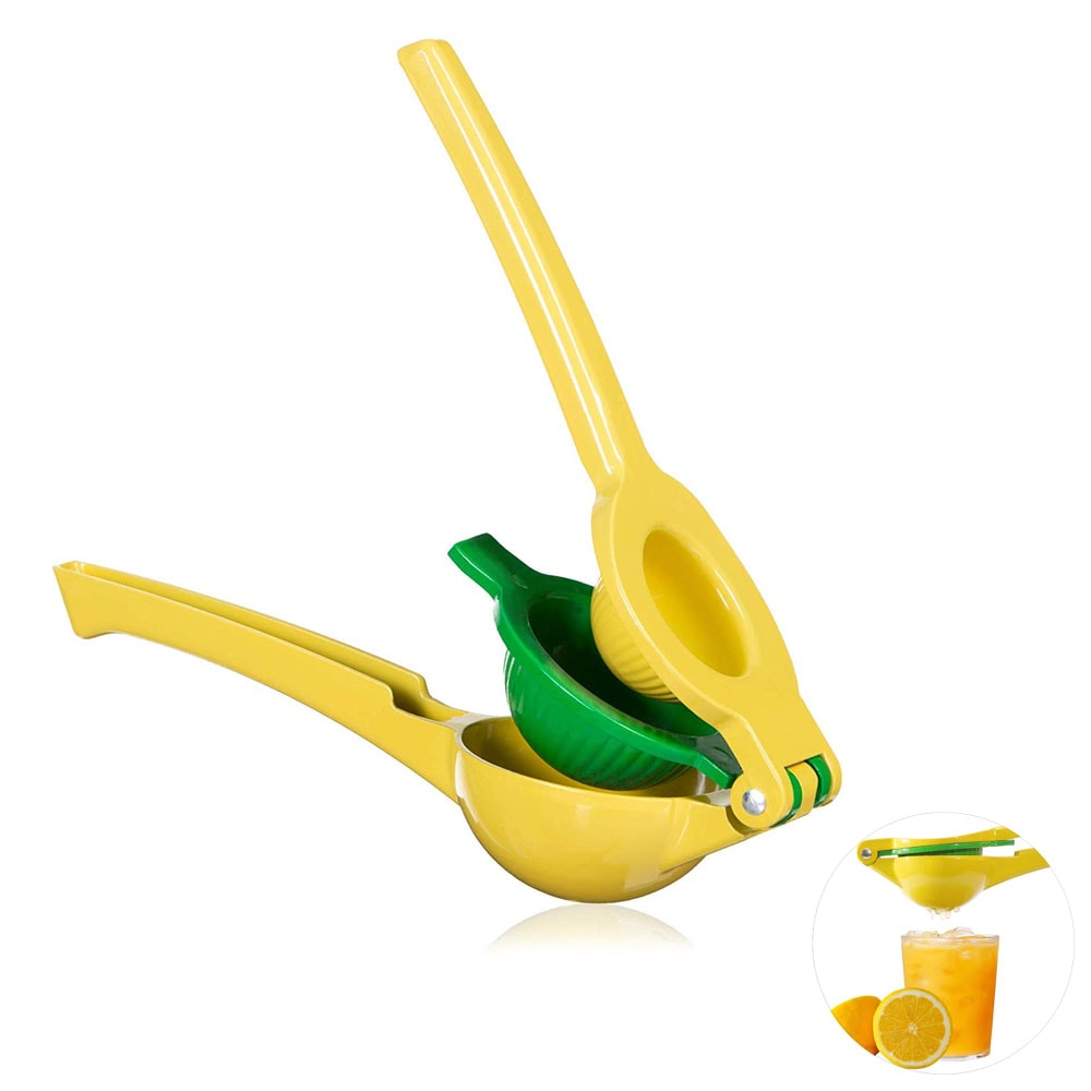 Dual Bowl Aluminum Citrus Press Heavy Duty Manual Citrus Juicer for Lemon, Orange & Lime