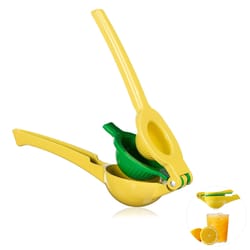 dual bowl aluminum citrus press heavy duty manual citrus juicer for lemon, orange & lime
