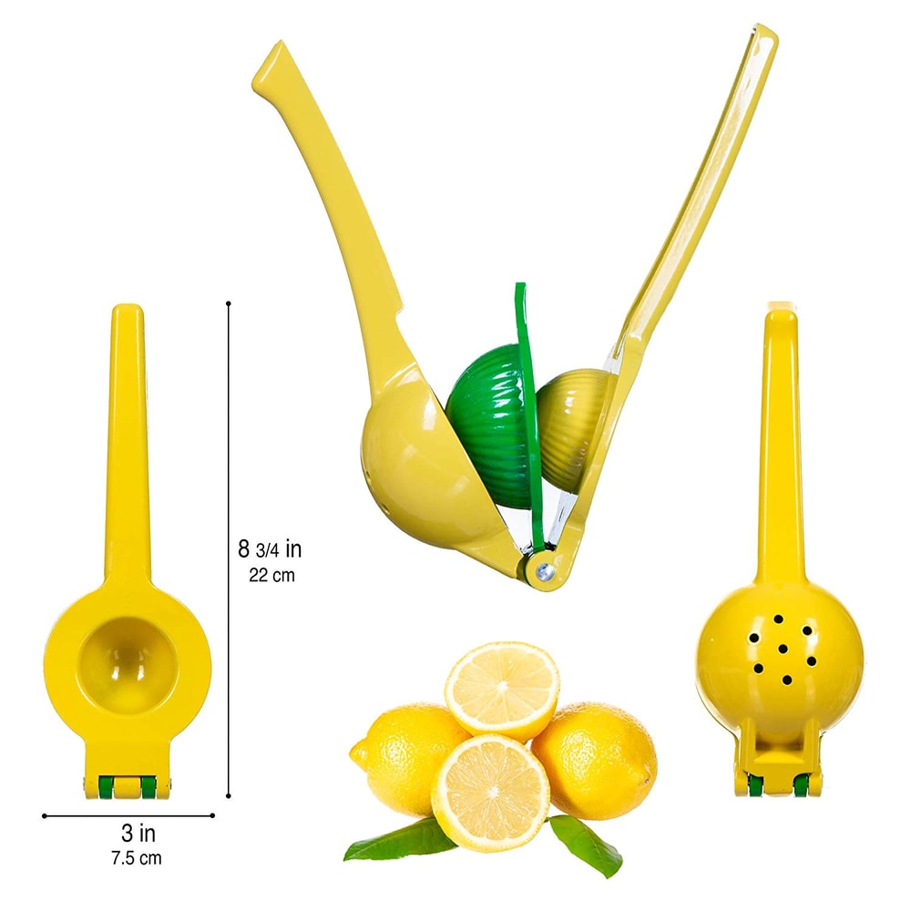 Dual Bowl Aluminum Citrus Press Heavy Duty Manual Citrus Juicer for Lemon, Orange & Lime