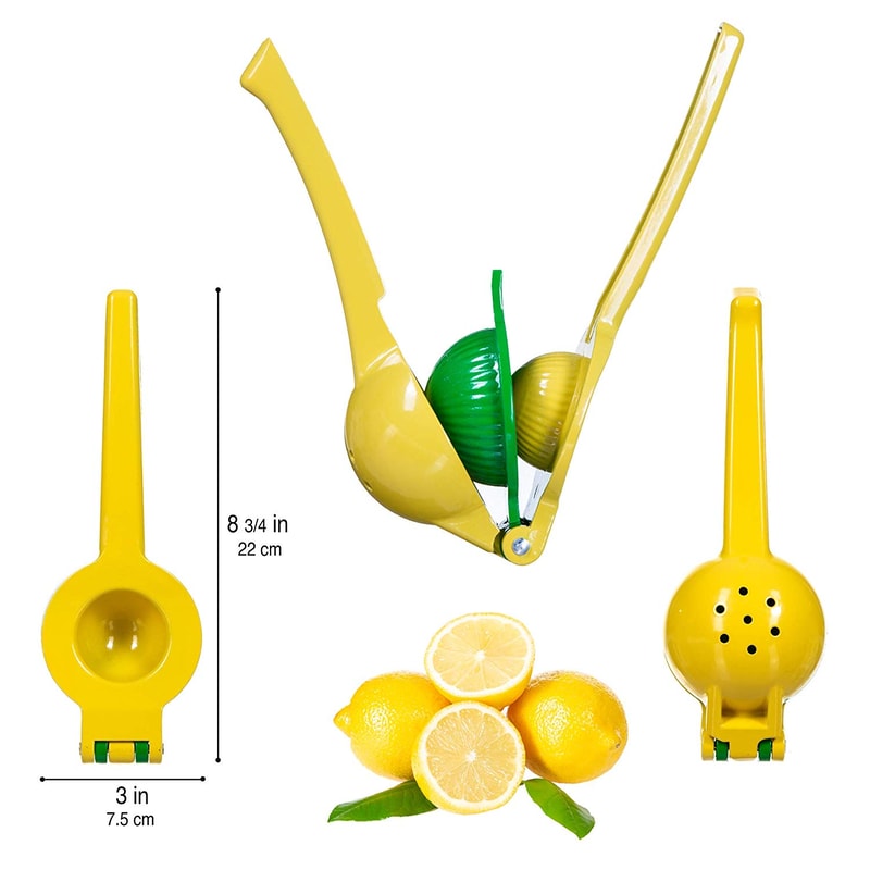 Dual Bowl Aluminum Citrus Press Heavy Duty Manual Citrus Juicer for Lemon, Orange & Lime