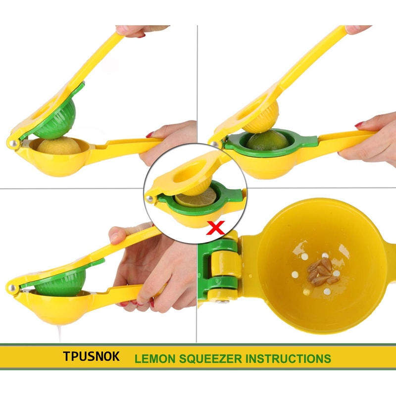 Dual Bowl Aluminum Citrus Press Heavy Duty Manual Citrus Juicer for Lemon, Orange & Lime