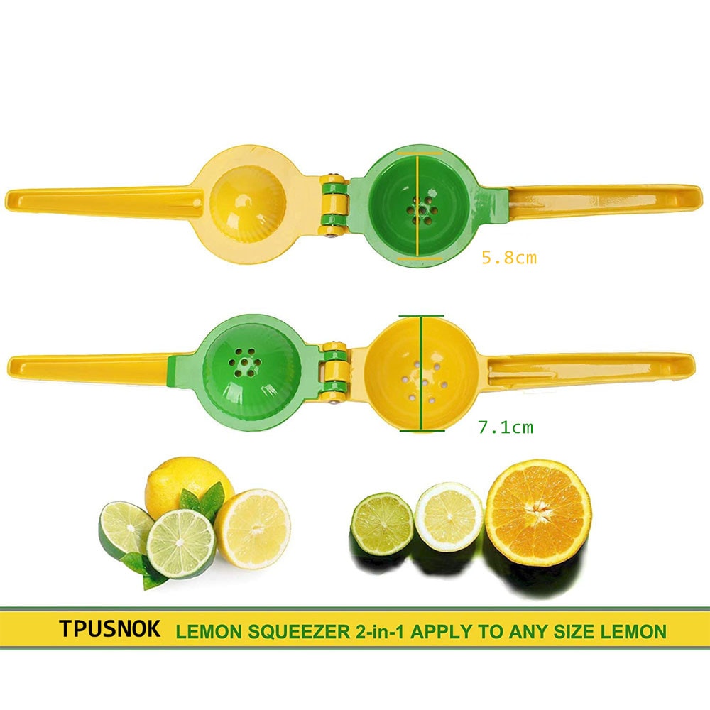 Dual Bowl Aluminum Citrus Press Heavy Duty Manual Citrus Juicer for Lemon, Orange & Lime