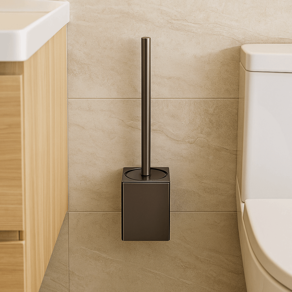 Rustproof Wall Mounted Toilet Brush Set With No Dead Angle Cleaning 1