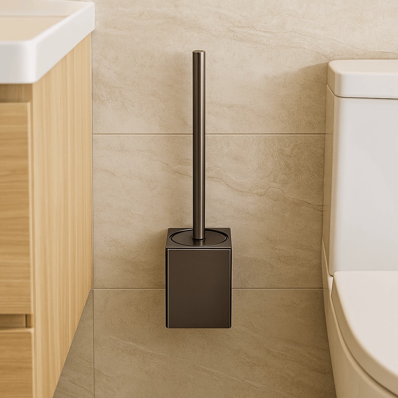 Rustproof Wall Mounted Toilet Brush Set With No Dead Angle Cleaning 1