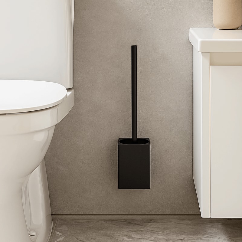 Rustproof Wall Mounted Toilet Brush Set With No Dead Angle Cleaning 3