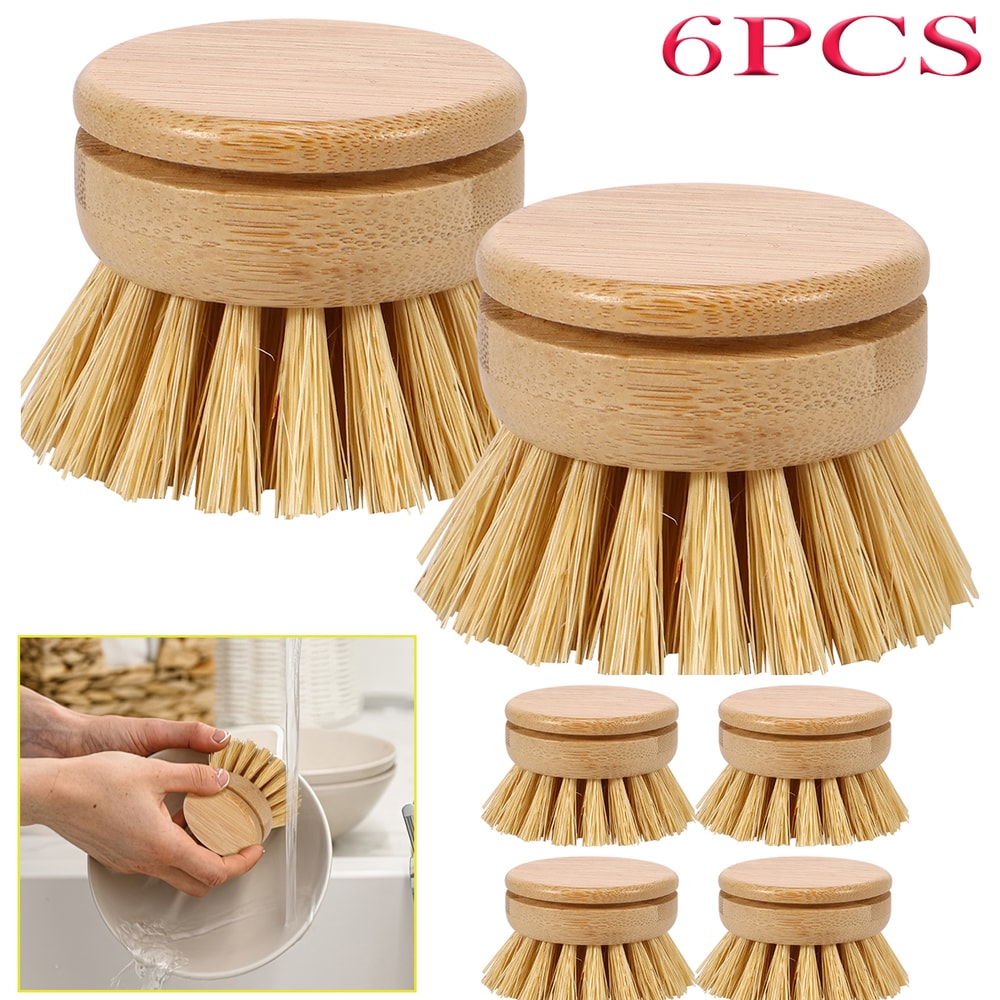 Eco Friendly Bamboo Kitchen Dish Brush for Pots & Stove Cleaning