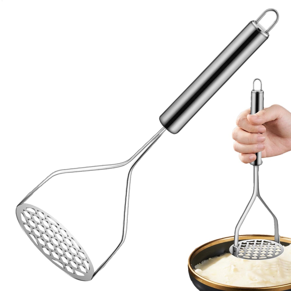 Premium Stainless Steel Potato Masher & Vegetable Press for Smooth Purees