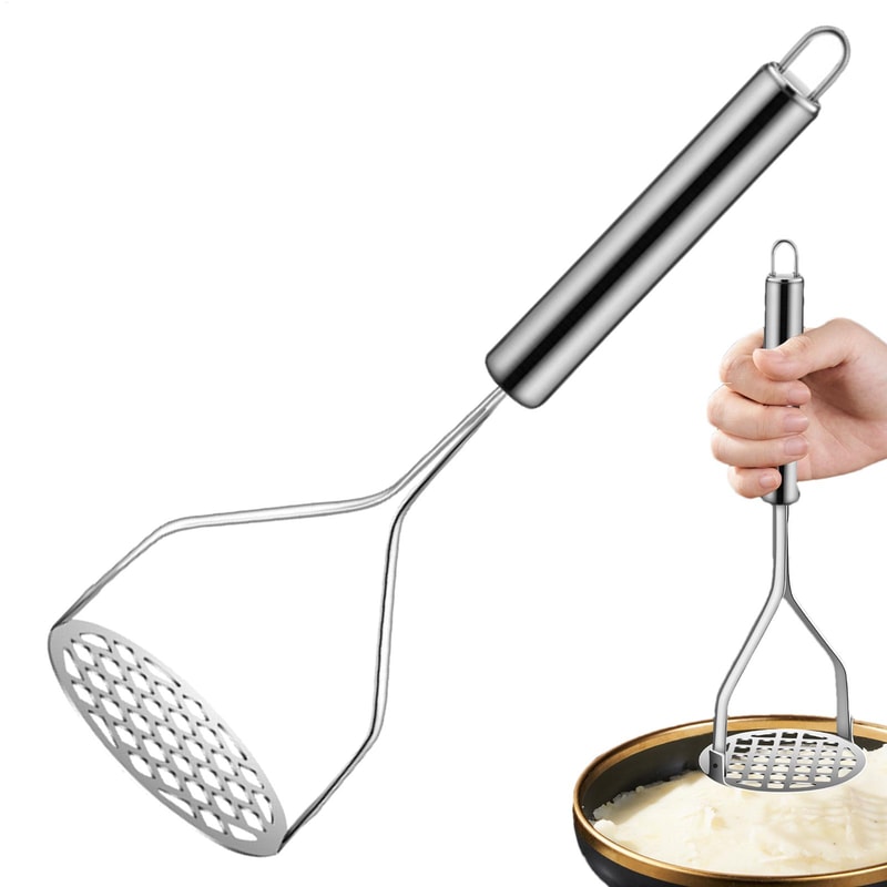 Premium Stainless Steel Potato Masher & Vegetable Press for Smooth Purees