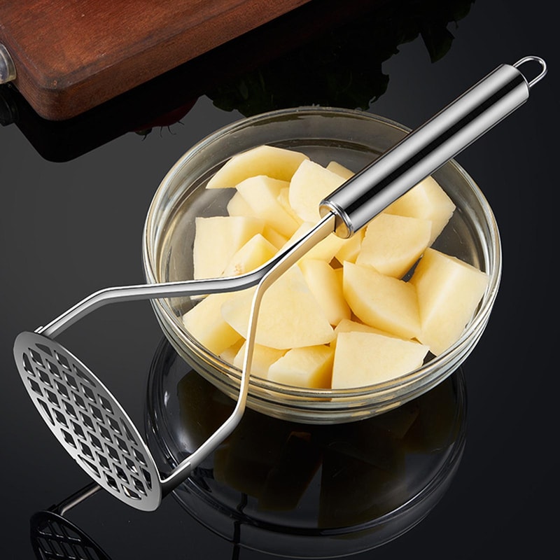 Premium Stainless Steel Potato Masher & Vegetable Press for Smooth Purees
