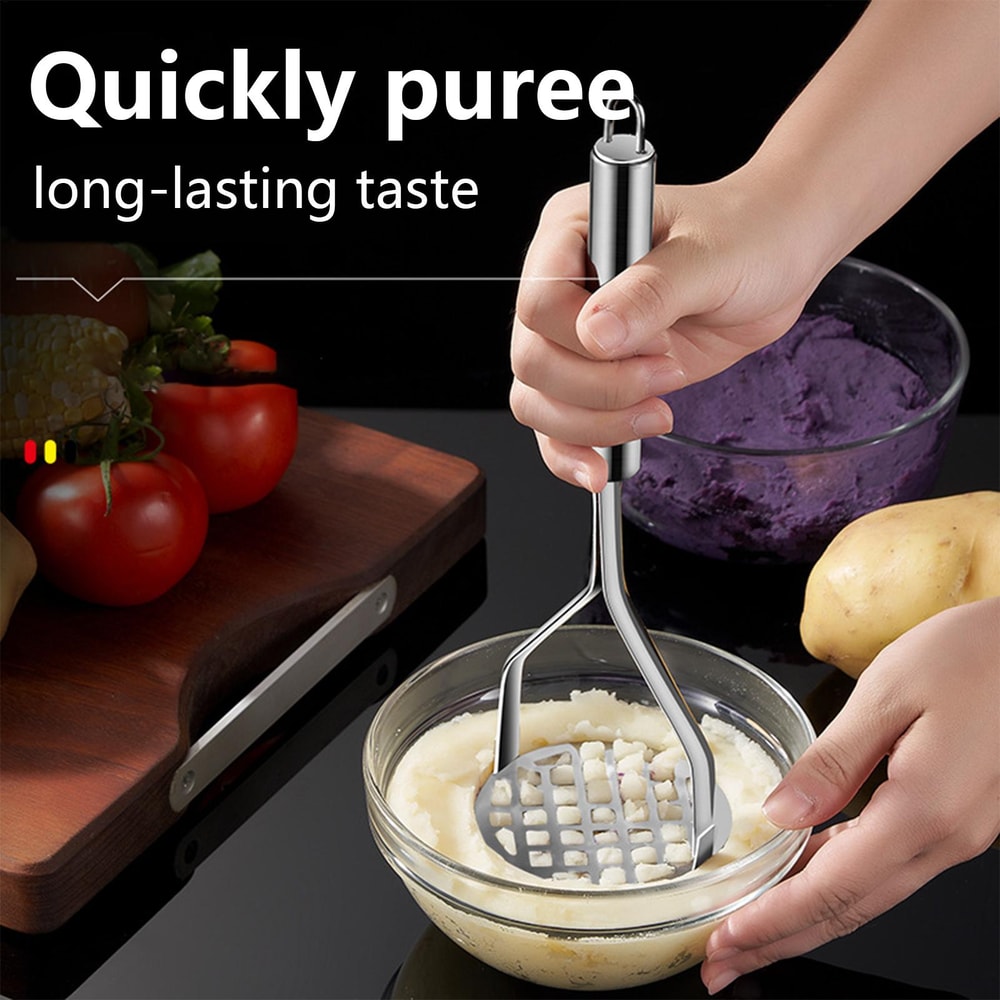 Premium Stainless Steel Potato Masher & Vegetable Press for Smooth Purees