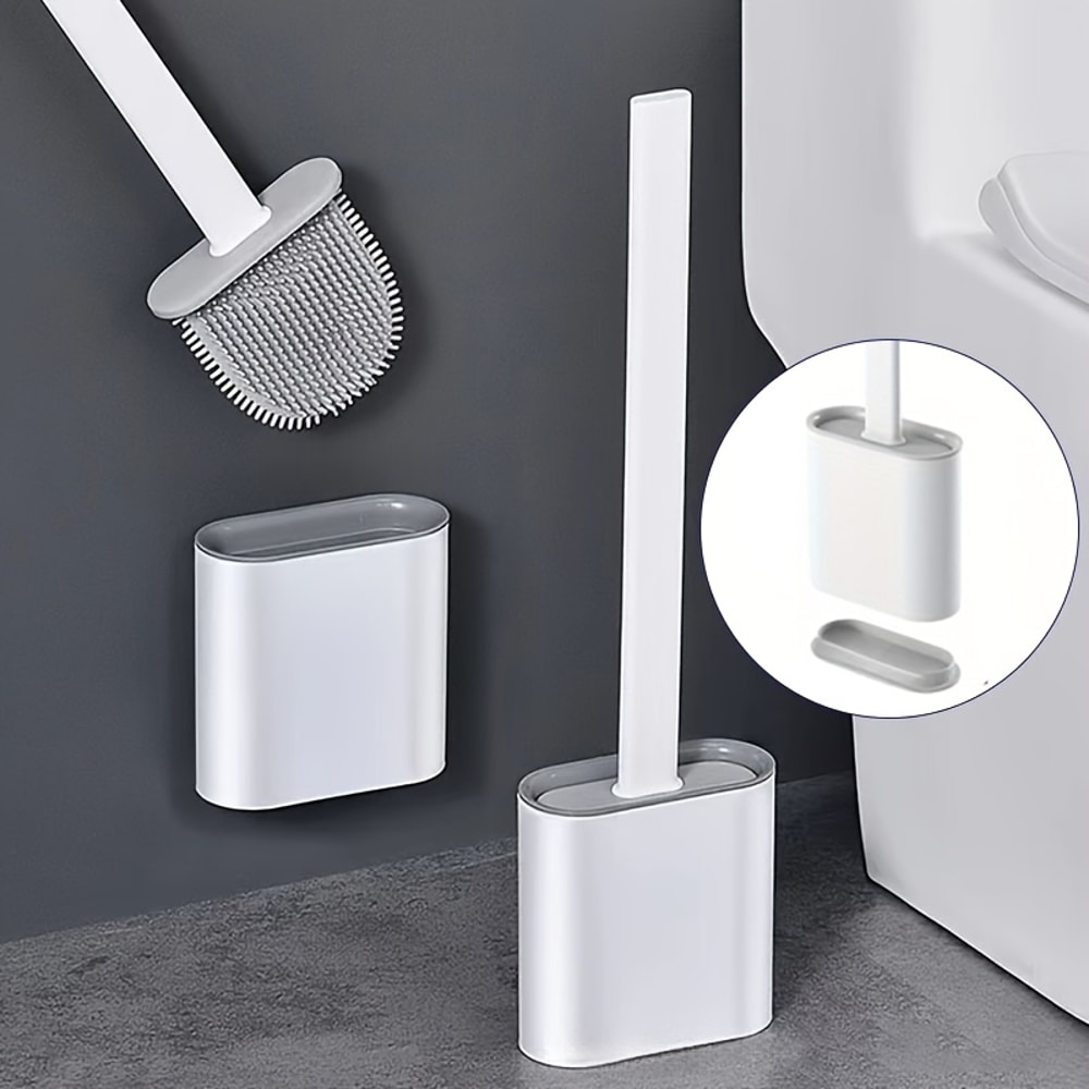 Toilet Brush With Soft Bristle Head For Deep Cleaning 1