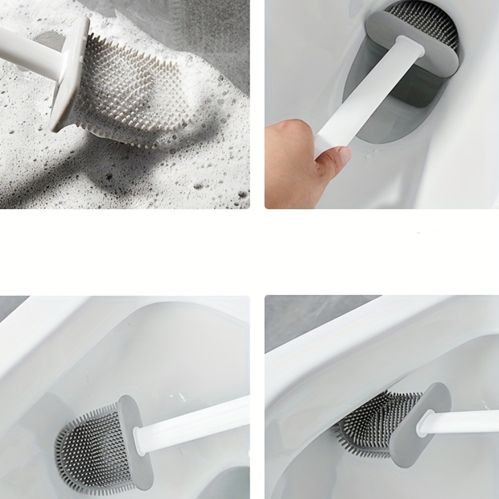 Toilet Brush With Soft Bristle Head For Deep Cleaning 4