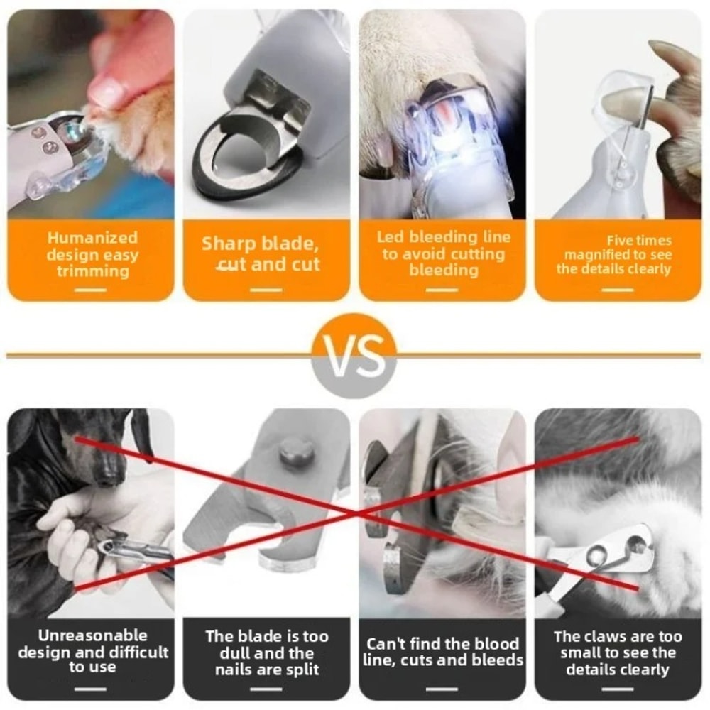 Dog Nail Clipper With LED Light Safe Grooming For Small Breeds 3