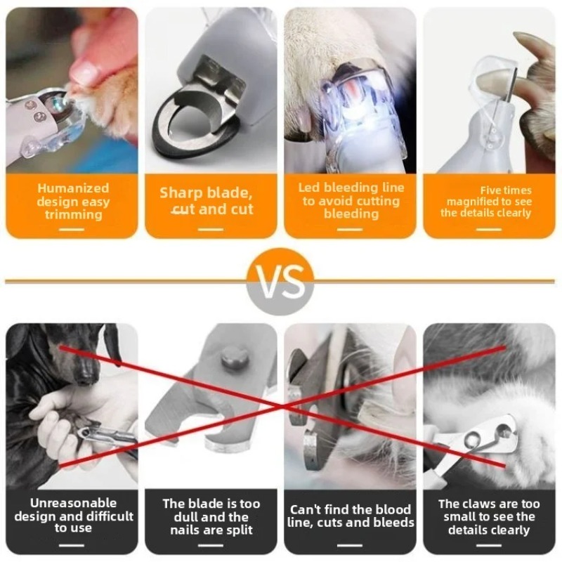 Dog Nail Clipper With LED Light Safe Grooming For Small Breeds 3
