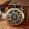 Retro Hollow Pocket Watch Compass For Men With Chain 0