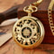 Retro Hollow Pocket Watch Compass For Men With Chain 1