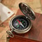 Retro Hollow Pocket Watch Compass For Men With Chain 3