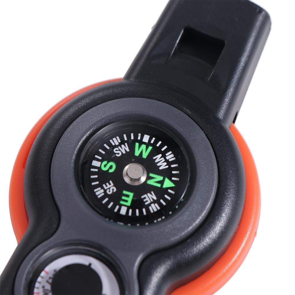 Survival Whistle with Compass, LED Light & Thermometer