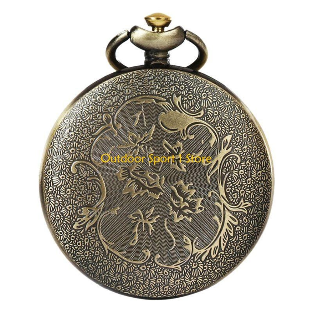 Vintage Pocket Watch Compass Necklace Outdoor Navigation Timepiece