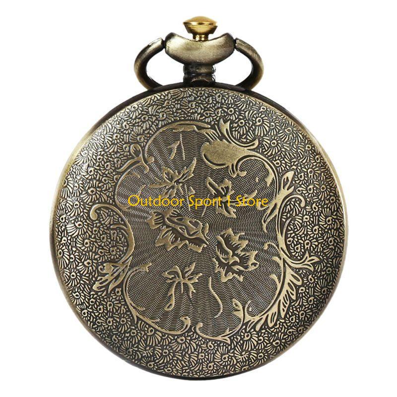 Vintage Pocket Watch Compass Necklace Outdoor Navigation Timepiece