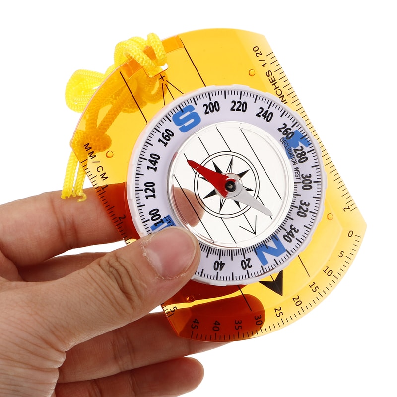 Portable Navigation Compass For Hiking Camping Acrylic Map Survival Tool 4
