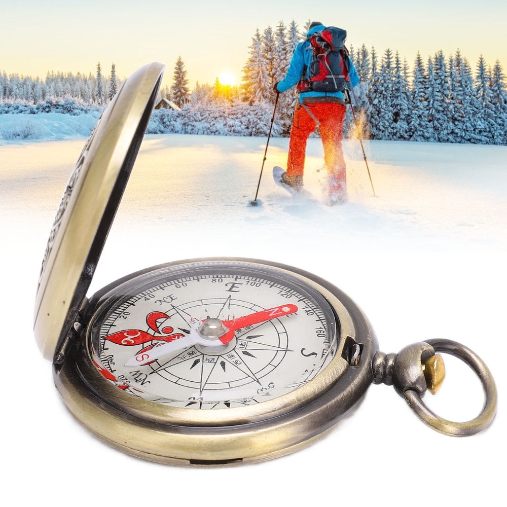 Premium Brass Hiking Compass Durable Waterproof Navigation Tool