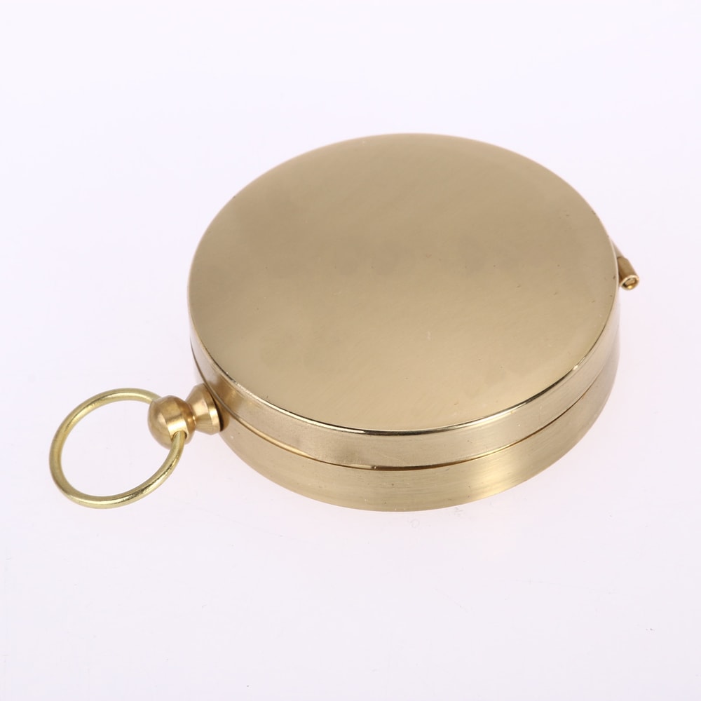Vintage Portable Compass with Metal Flip Cover Outdoor Navigation Tool