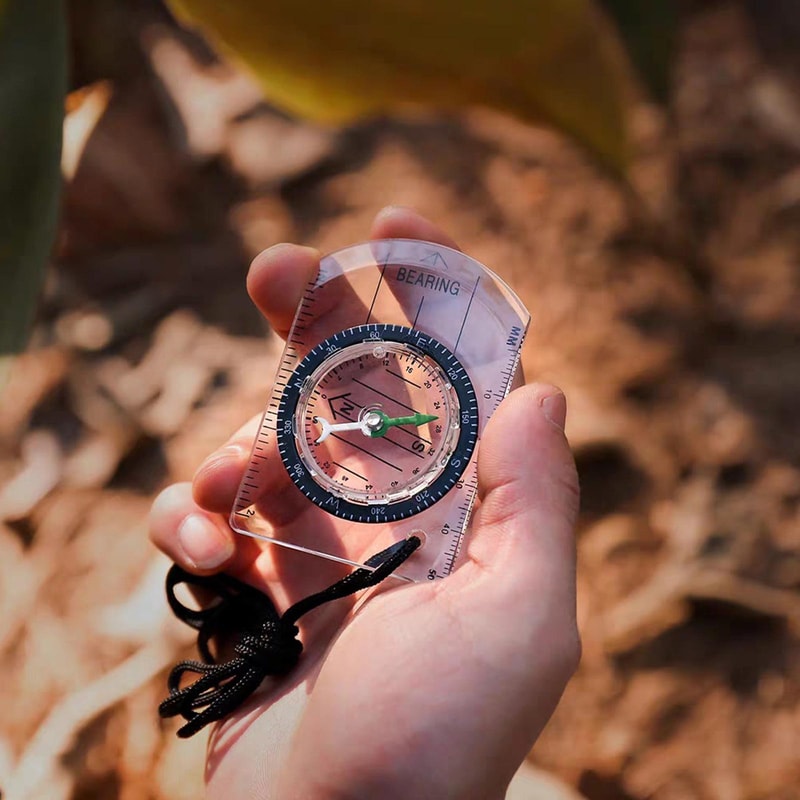 Transparent Compass Map Ruler For Hiking And Camping 1