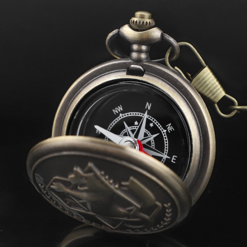 Vintage Fullmetal Pocket Compass Watch Brass Navigation Tool 1