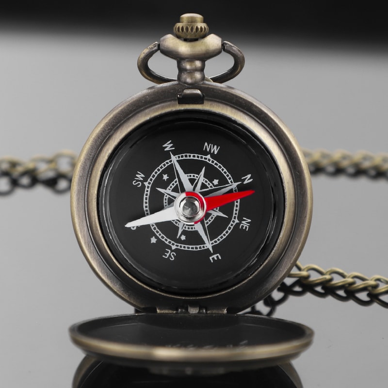 Vintage Fullmetal Pocket Compass Watch Brass Navigation Tool 3