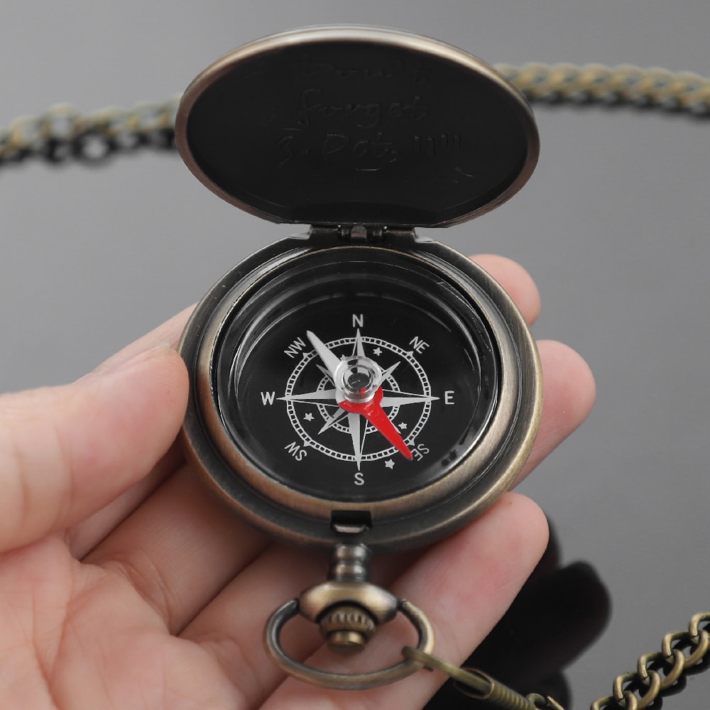 Vintage Fullmetal Pocket Compass Watch Brass Navigation Tool 4