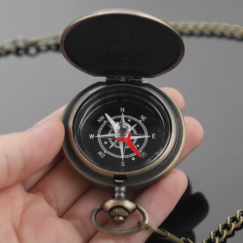 Vintage Fullmetal Pocket Compass Watch Brass Navigation Tool 4