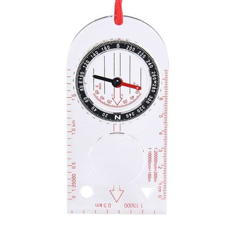 Precision Acrylic Map Compass Ruler Portable Hiking Navigation Tool