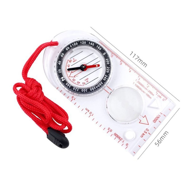 Precision Acrylic Map Compass Ruler Portable Hiking Navigation Tool