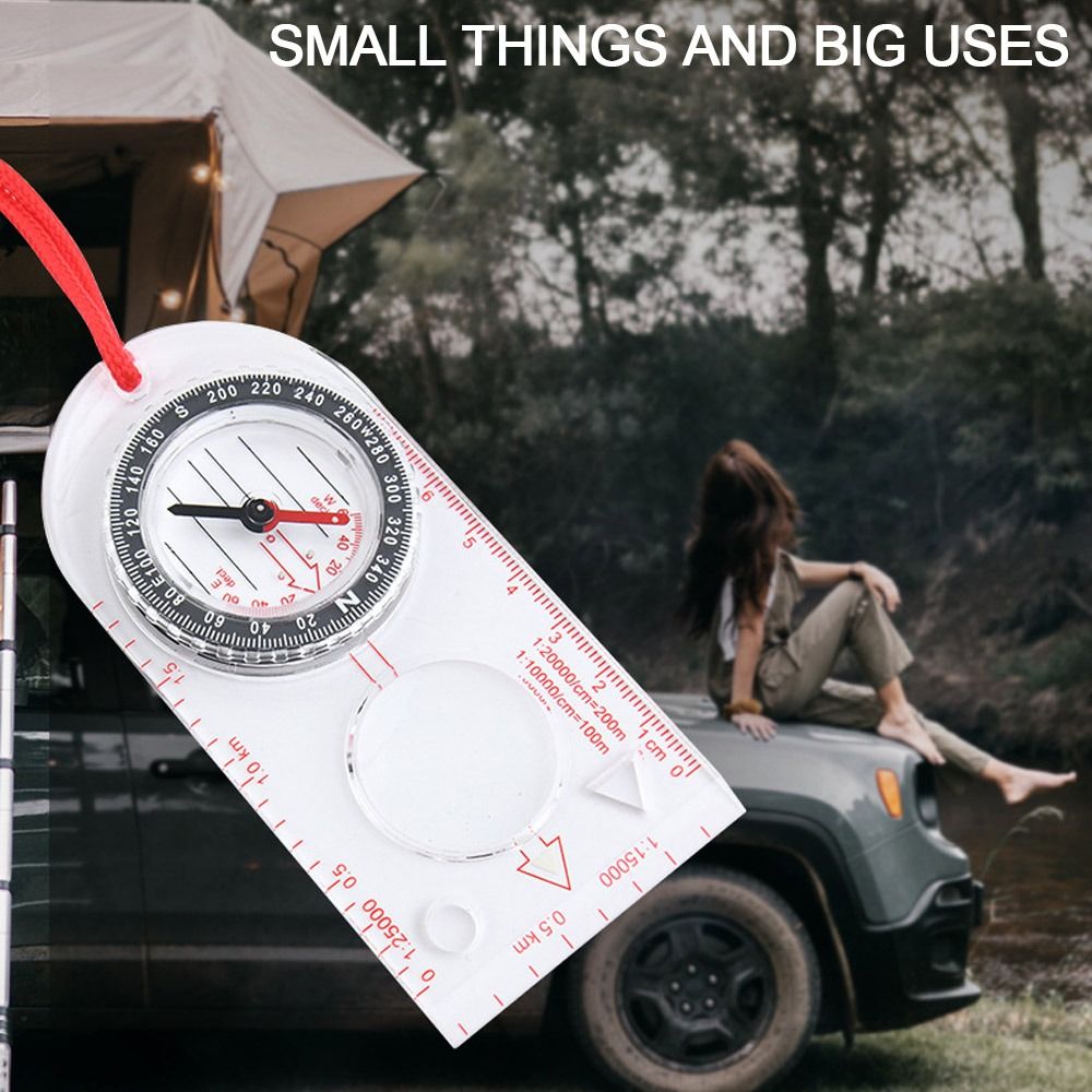 Precision Acrylic Map Compass Ruler Portable Hiking Navigation Tool