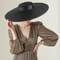 Elegant Wide Brim Straw Hat for Women Vintage Summer Beach Sun Hat