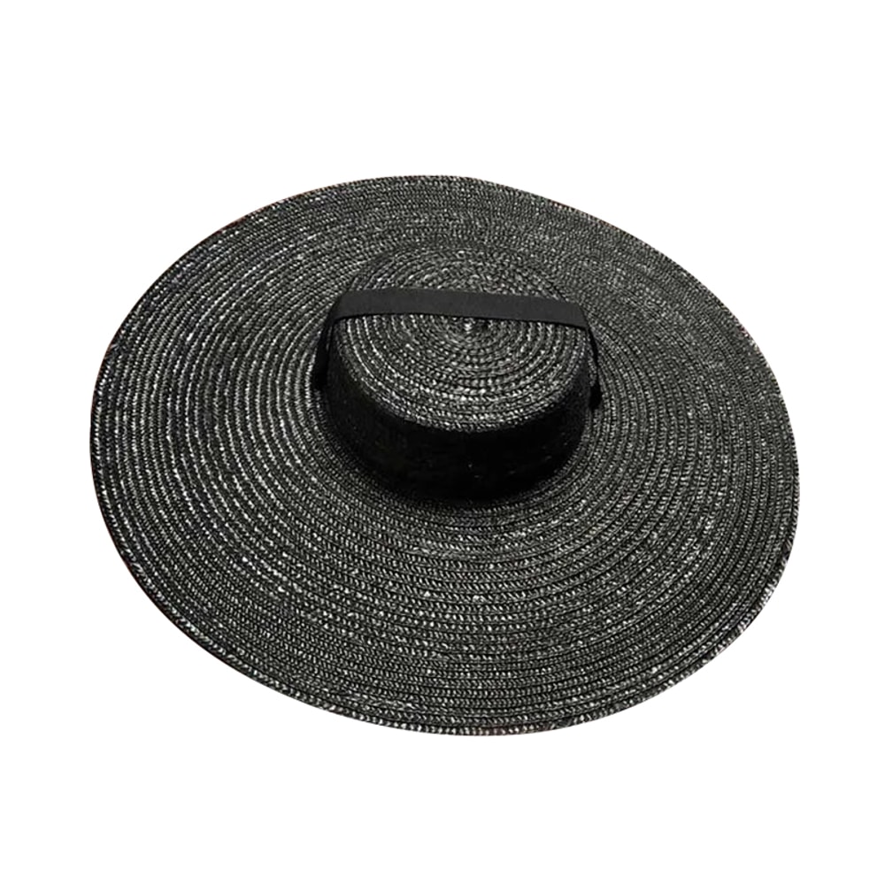 Elegant Wide Brim Straw Hat for Women Vintage Summer Beach Sun Hat