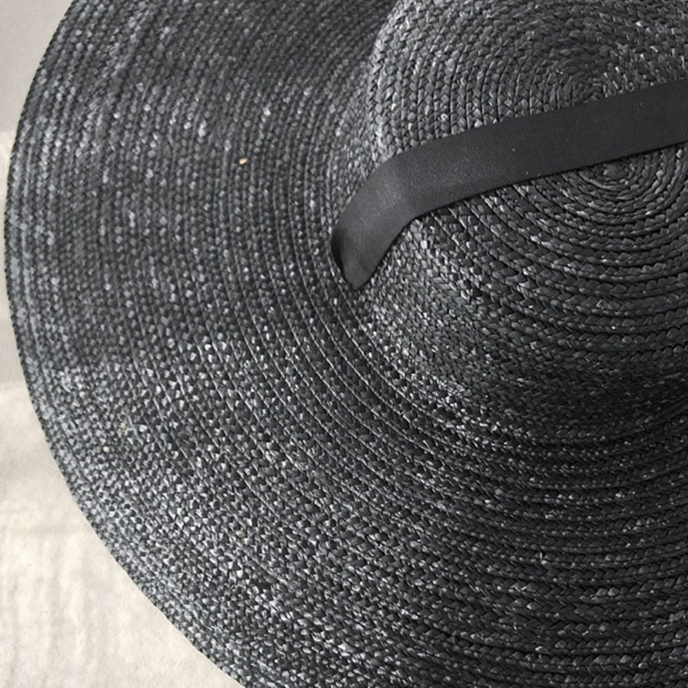 Elegant Wide Brim Straw Hat for Women Vintage Summer Beach Sun Hat