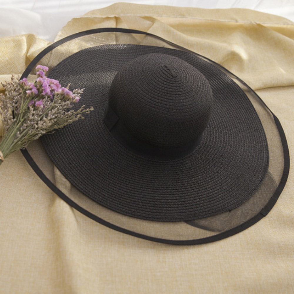 Elegant Wide Brim Sun Hat For Women Summer Anti UV Beach Hat 4