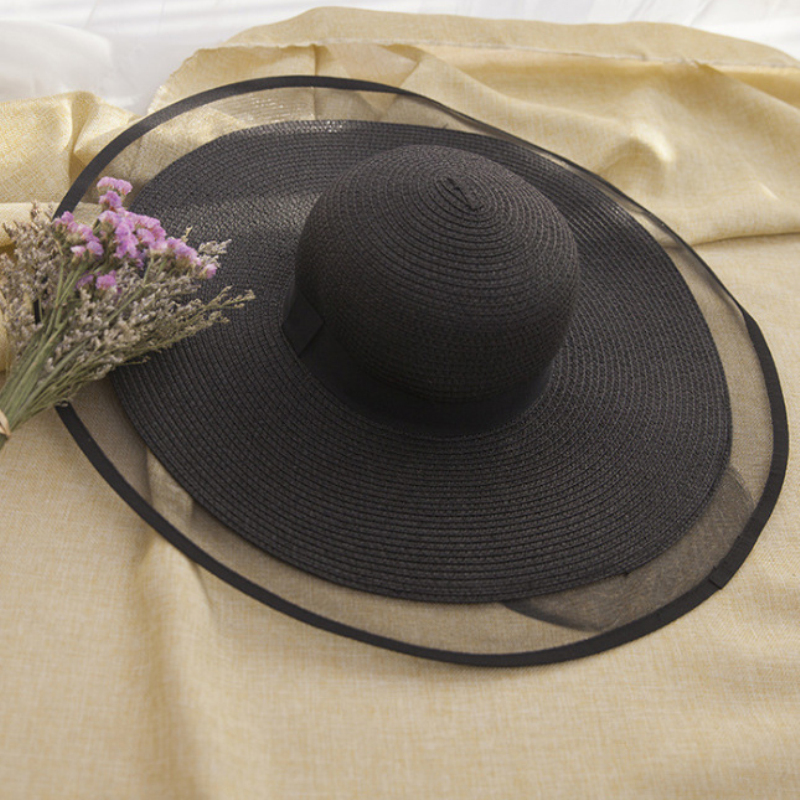 Elegant Wide Brim Sun Hat For Women Summer Anti UV Beach Hat 4