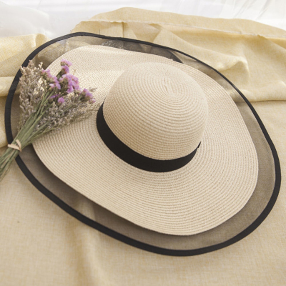 Elegant Wide Brim Sun Hat For Women Summer Anti UV Beach Hat 2