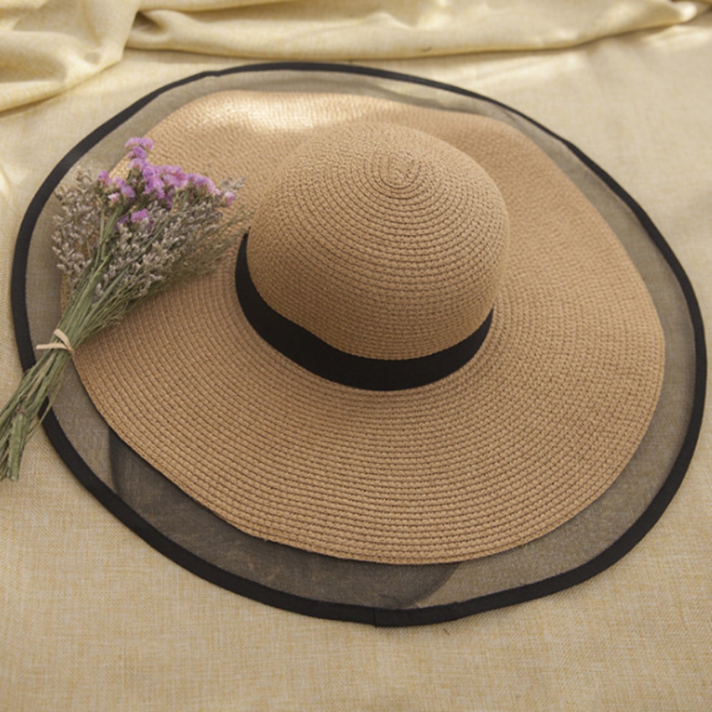 Elegant Wide Brim Sun Hat For Women Summer Anti UV Beach Hat 5