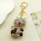 Cute Cartoon Cat Rhinestone Keychain Fashion Jewelry Gift For Women 1