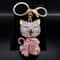 Cute Cartoon Cat Rhinestone Keychain Fashion Jewelry Gift For Women 7