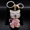Cute Cartoon Cat Rhinestone Keychain Fashion Jewelry Gift For Women 7