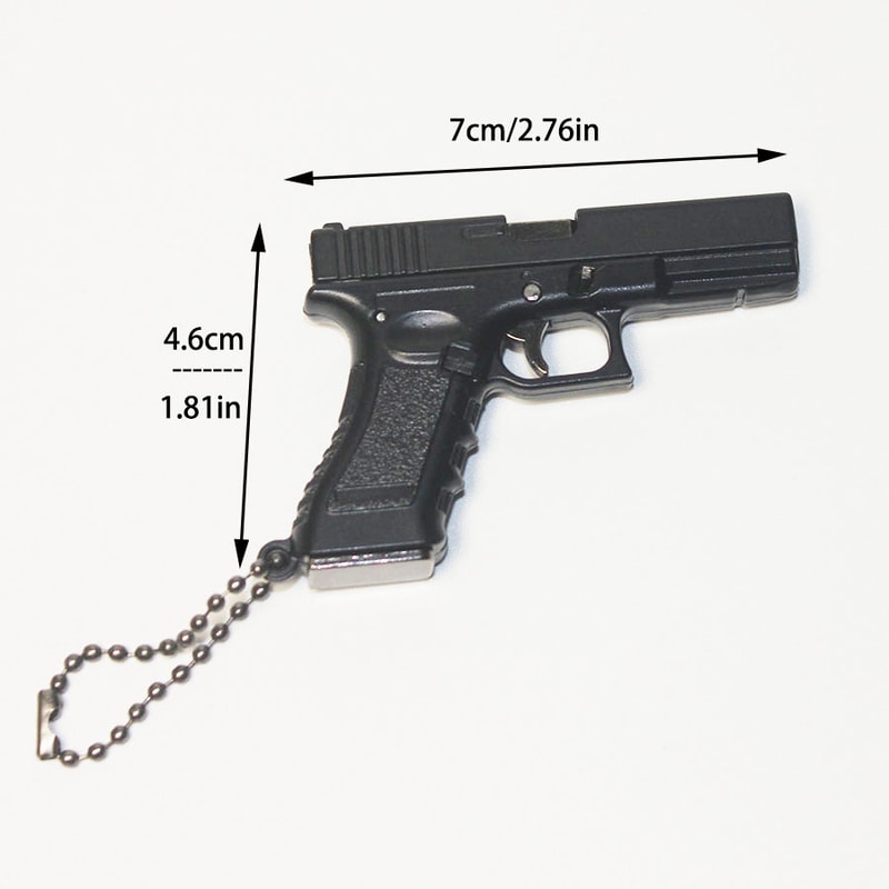 Mini Pistol Keychain Toy With Removable Magazine Collectible Charm 2