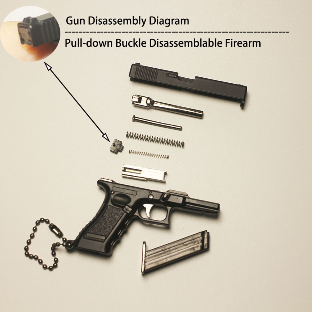 Mini Pistol Keychain Toy With Removable Magazine Collectible Charm 3