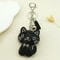 Black Cute Kitty Bowknot Keychain Stylish Cat Keychain